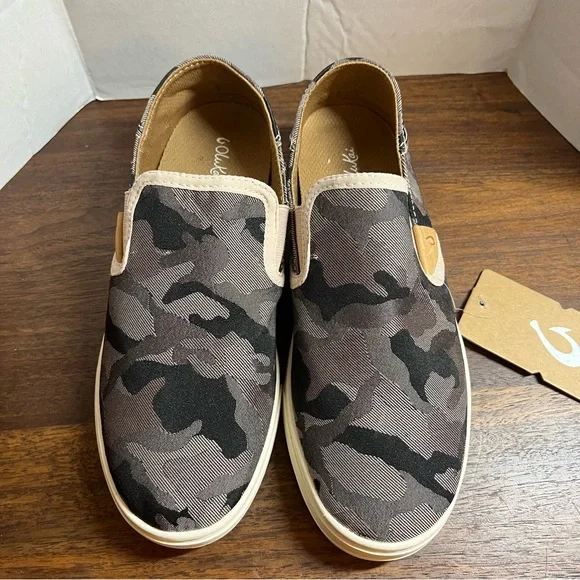 Olukai Pehuea Pa'i Womens Soft Pink Ke Au Camo Slip on canvas shoe 7 NWT new - Picture 2 of 8